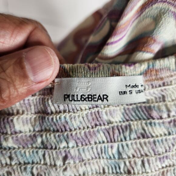 Pull & Bear Marble Print Halter Mini Dress Backless Womens Size Small Multicolor - Picture 9 of 12